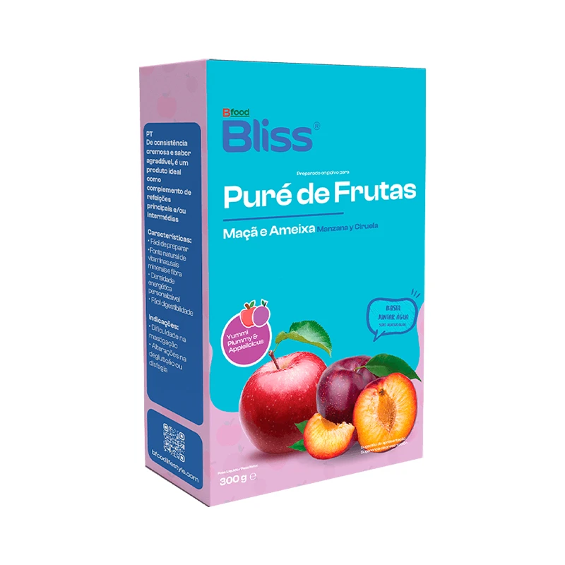 Purés de Fruta Maça e Ameixa Bliss